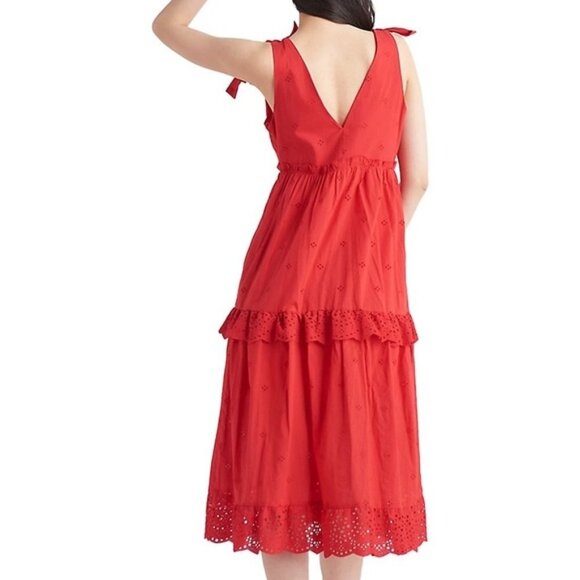 🆕 NWT Dex 3XL Dex Tied Strap Eyelet Midi Dress in Fiery Red 22 24 XXXL 3X - Picture 12 of 12